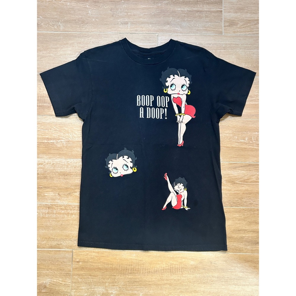 Betty Boop T Shirt Black "BOOP OOP A DOOP" Graphic Tee Size M‎